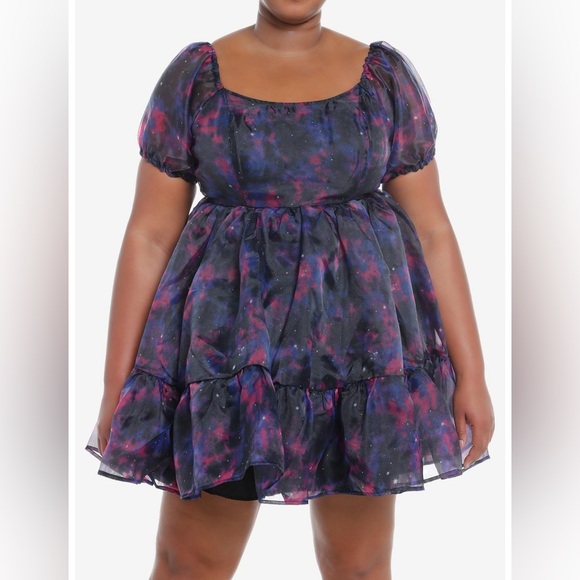 Cosmic Aura Hot Topic Whimsical Galaxy Babydoll Dress - Picture 2 of 7